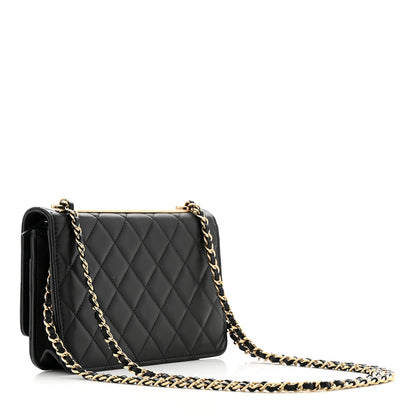 Chanel Lambskin Quilted Trendy CC Wallet On Chain WOC Black 3 of 13