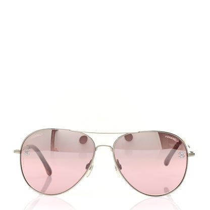Chanel Metal CC Aviator Sunglasses 4189-T-Q Pink 2 of 10