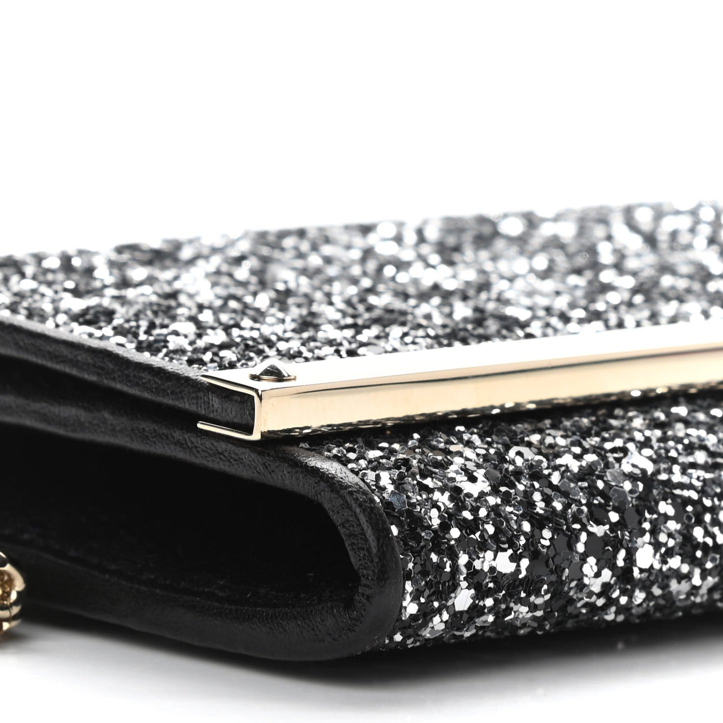 Glitter Milla Wallet on Chain Black