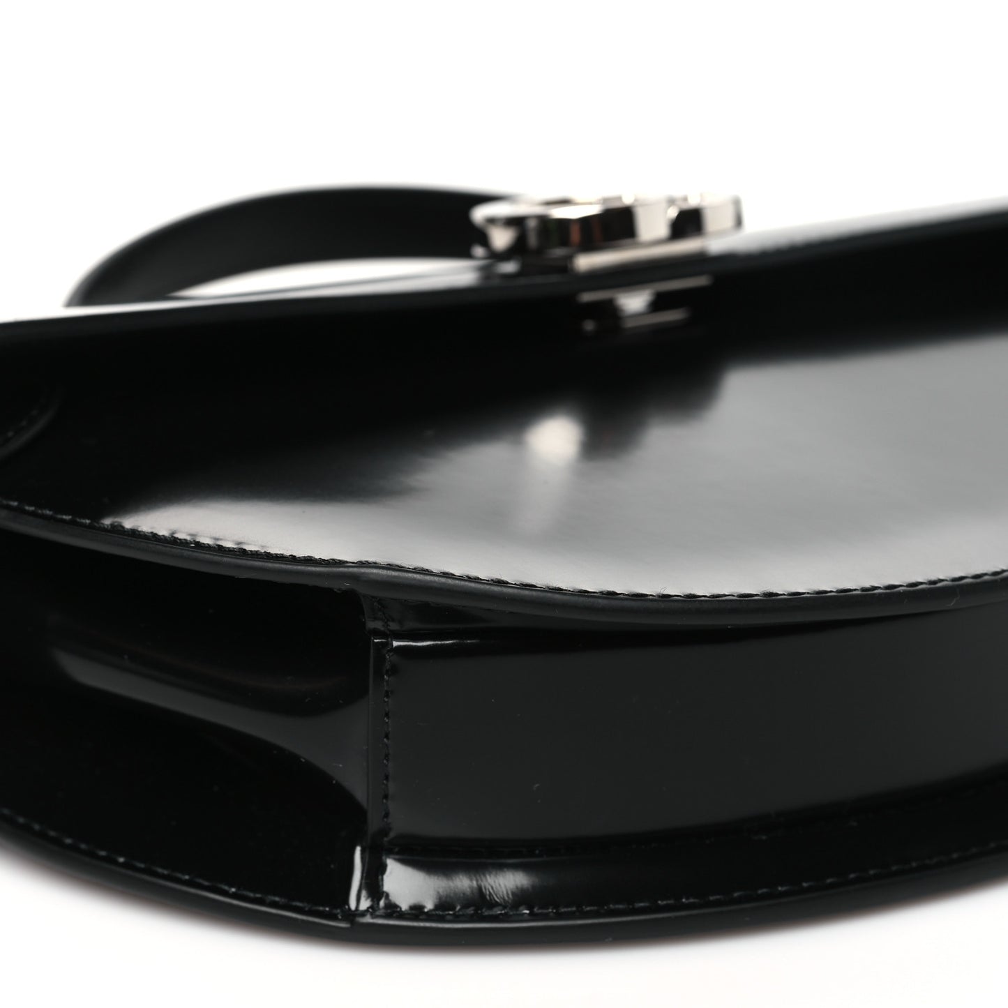 Calfskin Matelasse GG Marmont Half Moon Top Handle Bag Black