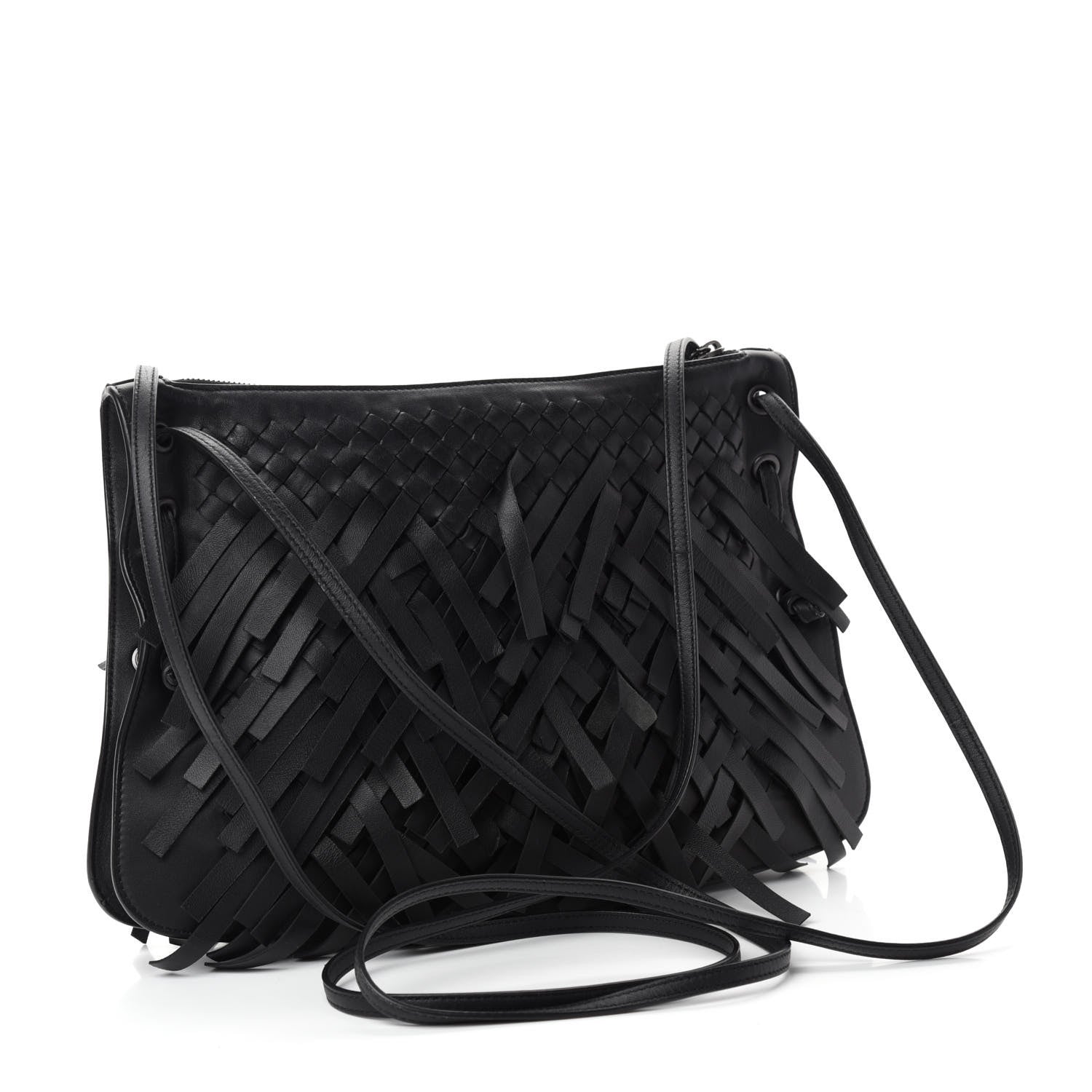 Bottega Veneta Nappa Intrecciato Palio Fringe Messenger Black 3 of 11
