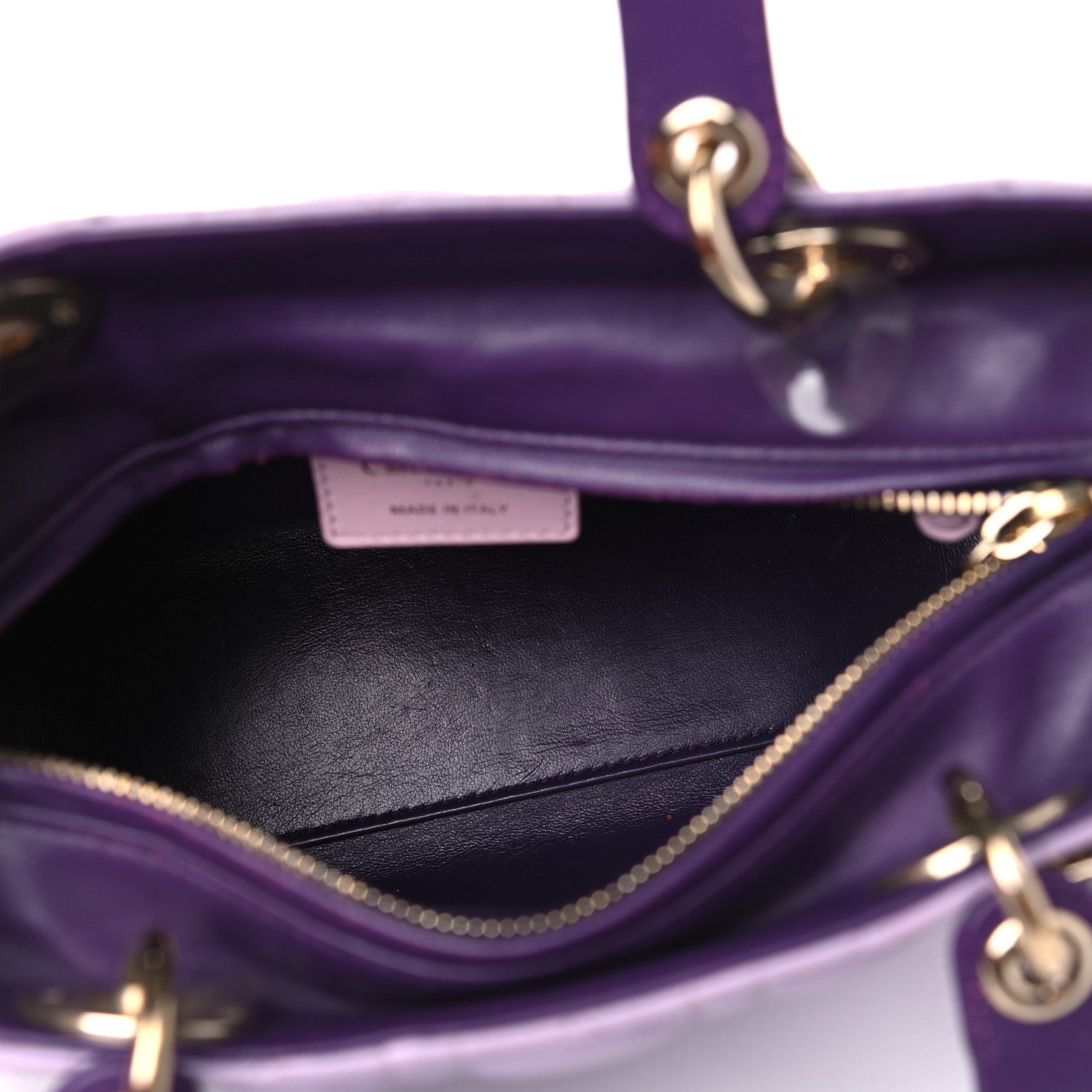 Christian Dior Lambskin Cannage Medium Tri-Color Lady Dior Purple Light Pink 4 of 14