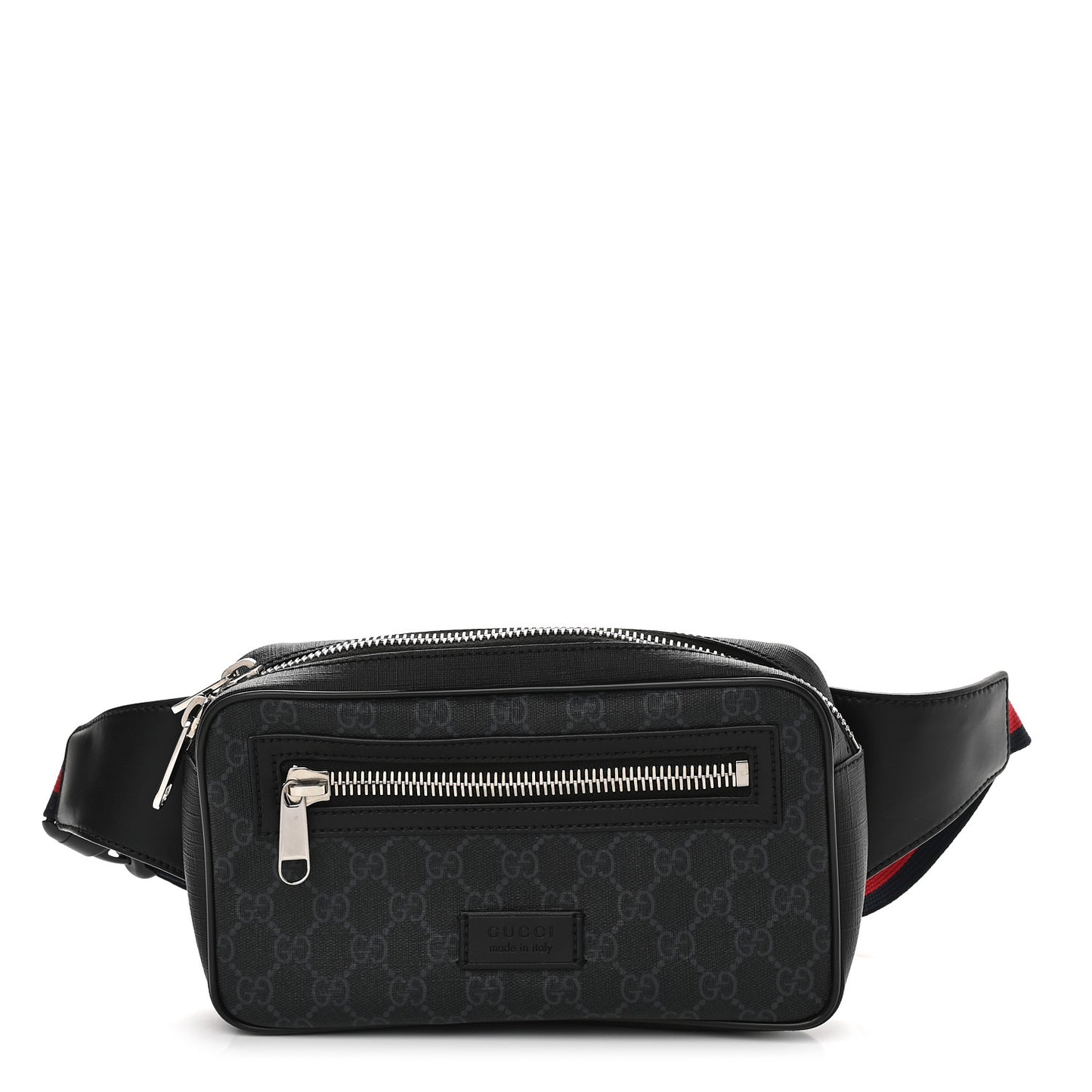 Soft GG Supreme Monogram Web Belt Bag Black Grey