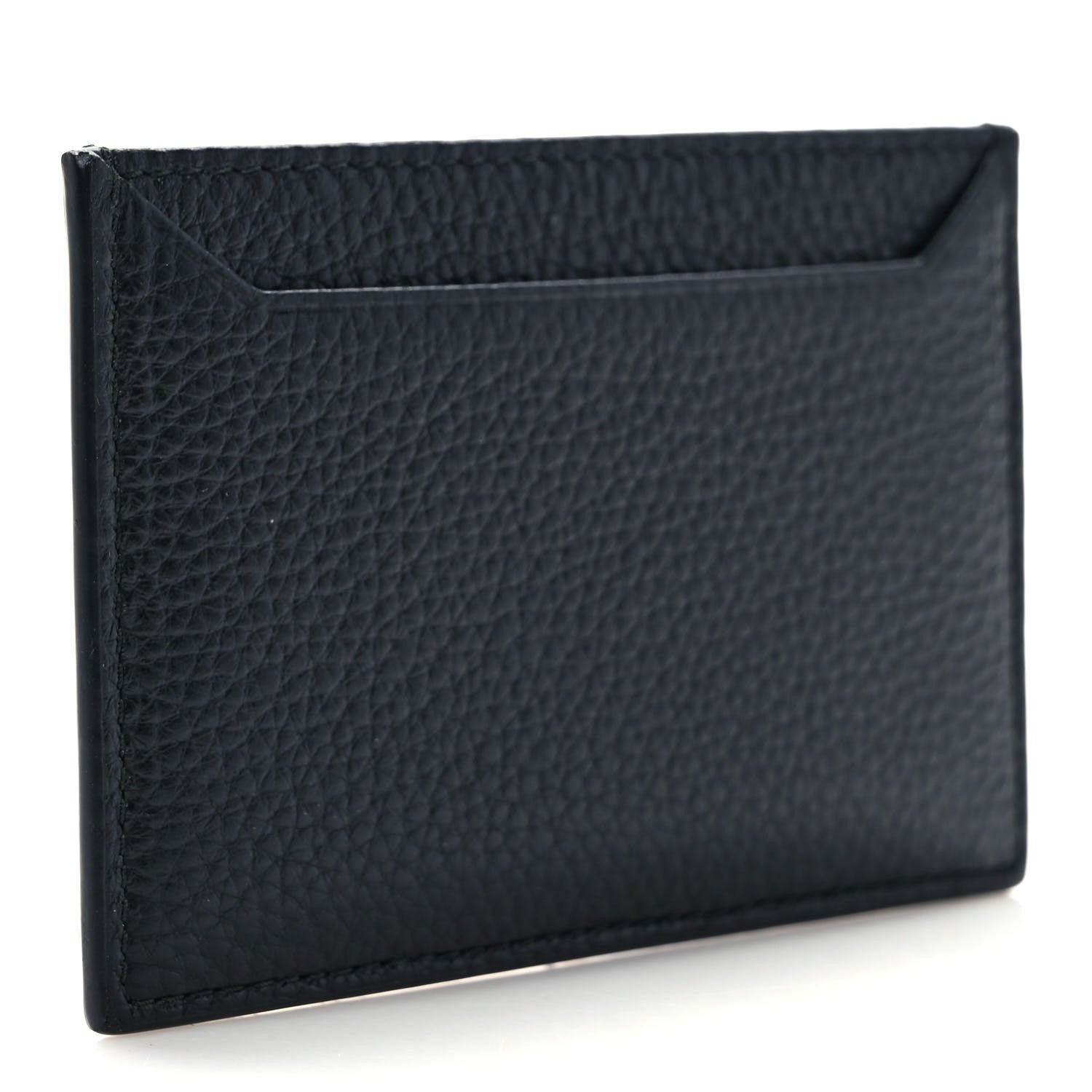 Prada Vitello Grain Metal Card Holder Black 3 of 7