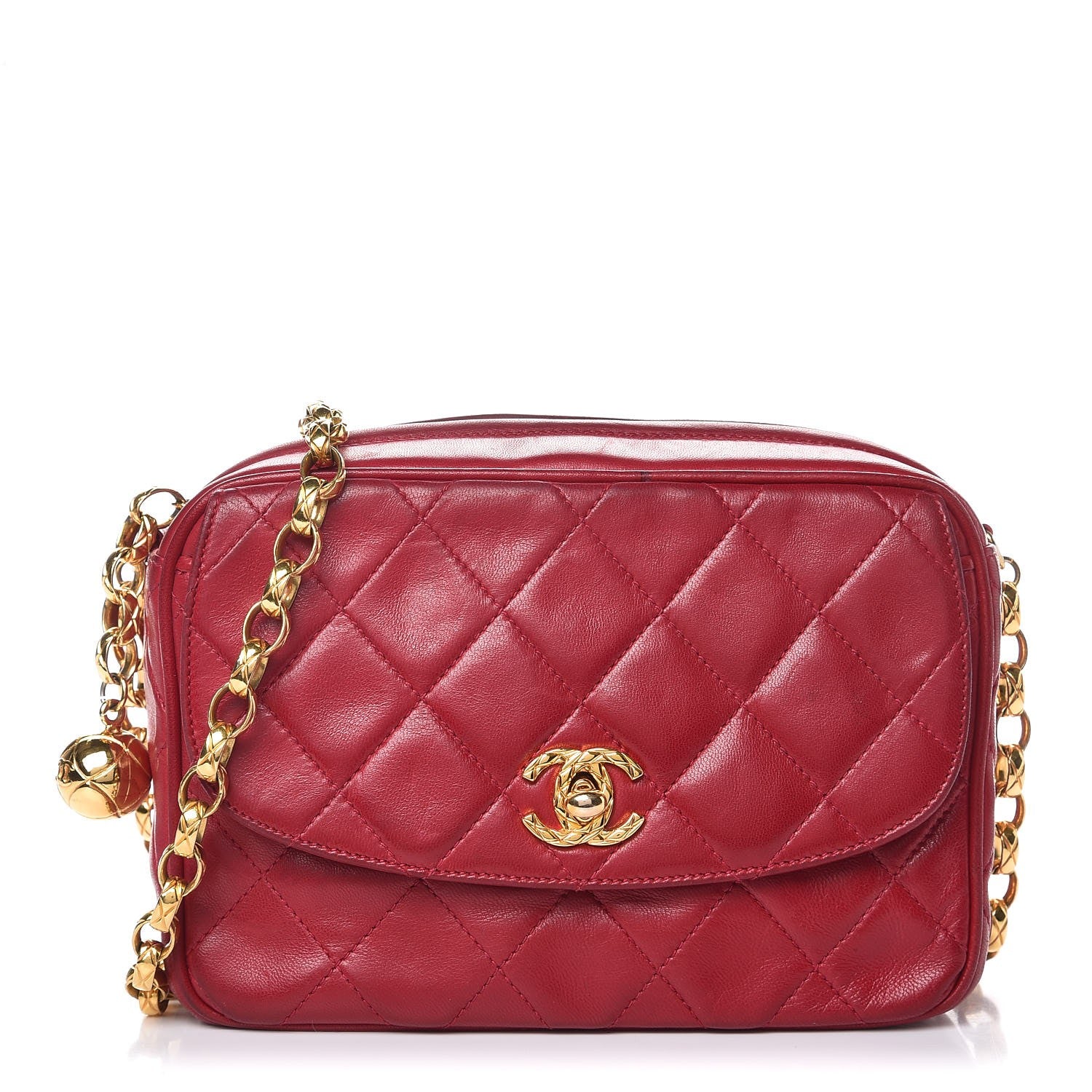 Chanel Lambskin Quilted Camera Case Red 1 of 11