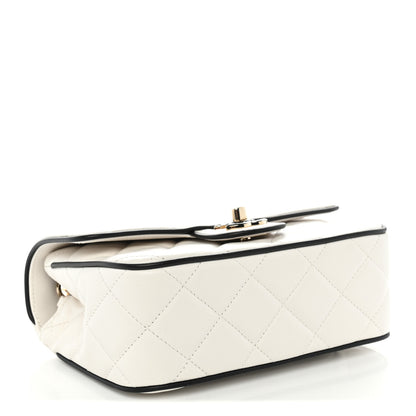 Chanel Lambskin Quilted Resin CC Mini Flap Bag White Black 4 of 10