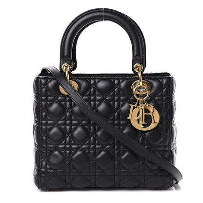 Christian Dior Lambskin Cannage Medium Lady Dior Black 1 of 11