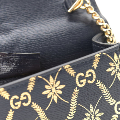 Gucci Textured Calfskin Super Mini Sylvie Chain Shoulder Bag Navy Gold 7 of 11