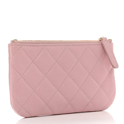 Chanel Caviar Quilted Studded CC Small Cosmetic Case Light Pink 3 of 7