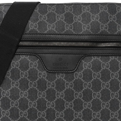 Gucci GG Supreme Monogram Crossbody Messenger Bag Black Grey 8 of 15