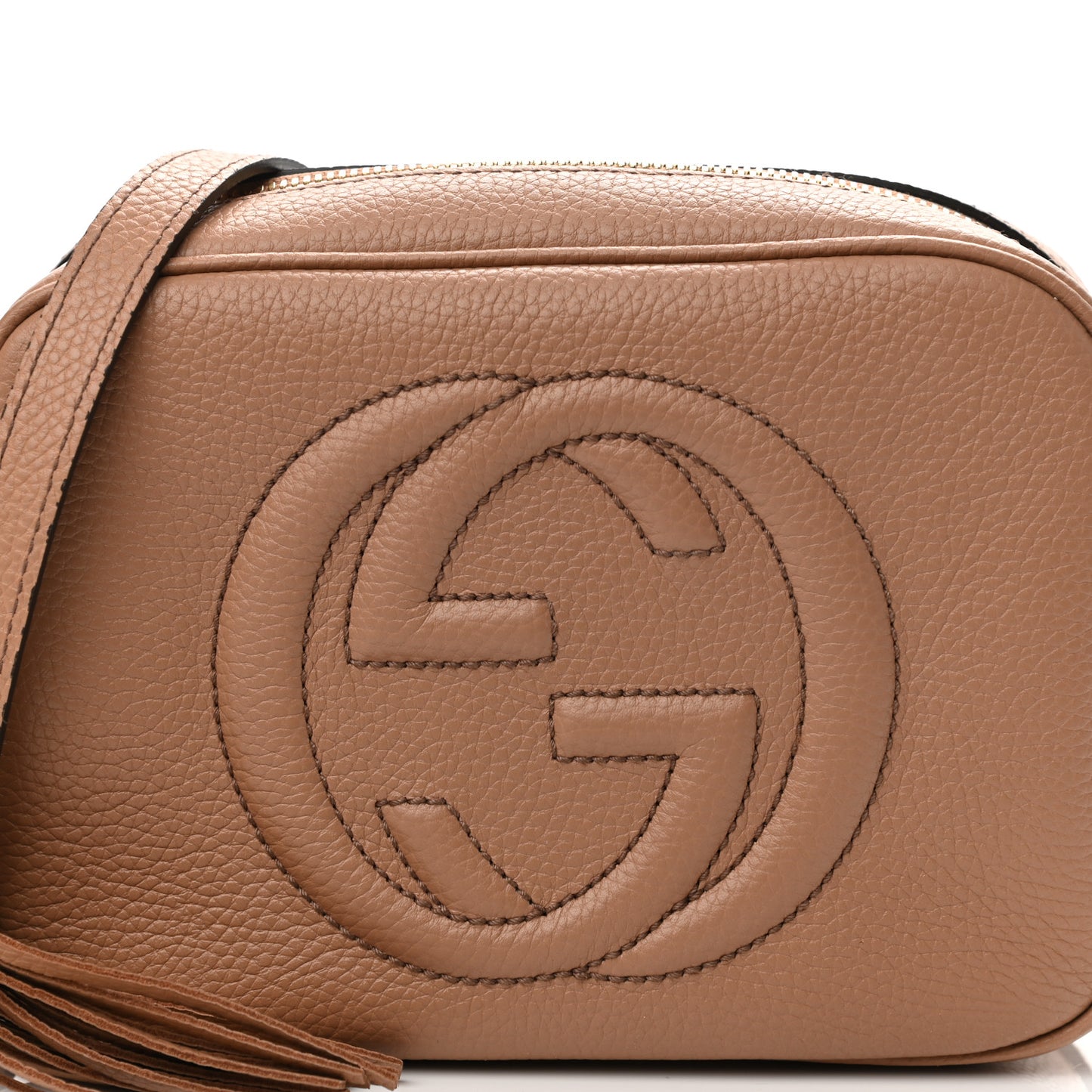 Pebbled Calfskin Small Soho Disco Bag Camelia