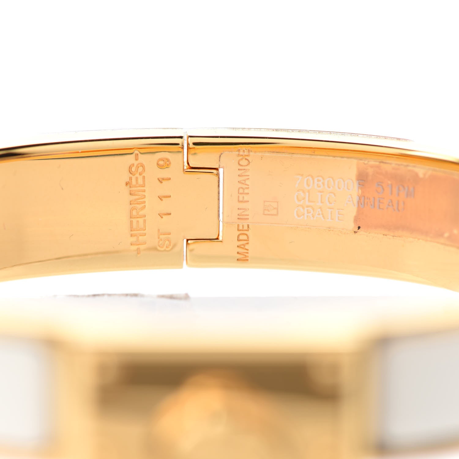 Hermes Enamel Clic Anneau Bracelet PM Craie 4 of 5