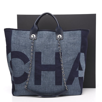 Chanel Canvas Large Shopping Tote Dark Blue 11 of 11