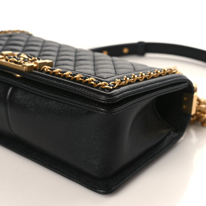 Chanel Caviar Quilted Medium Chain Around Boy Flap Black 9 of 10