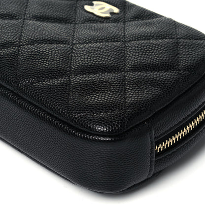 Chanel Caviar Quilted Small Curvy Pouch Cosmetic Case Black 9 of 9