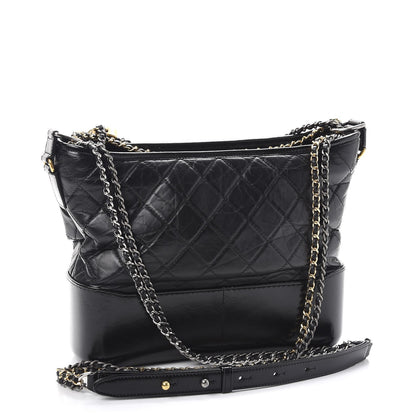 Chanel Aged Calfskin Quilted Medium Gabrielle Hobo Black 4 of 9