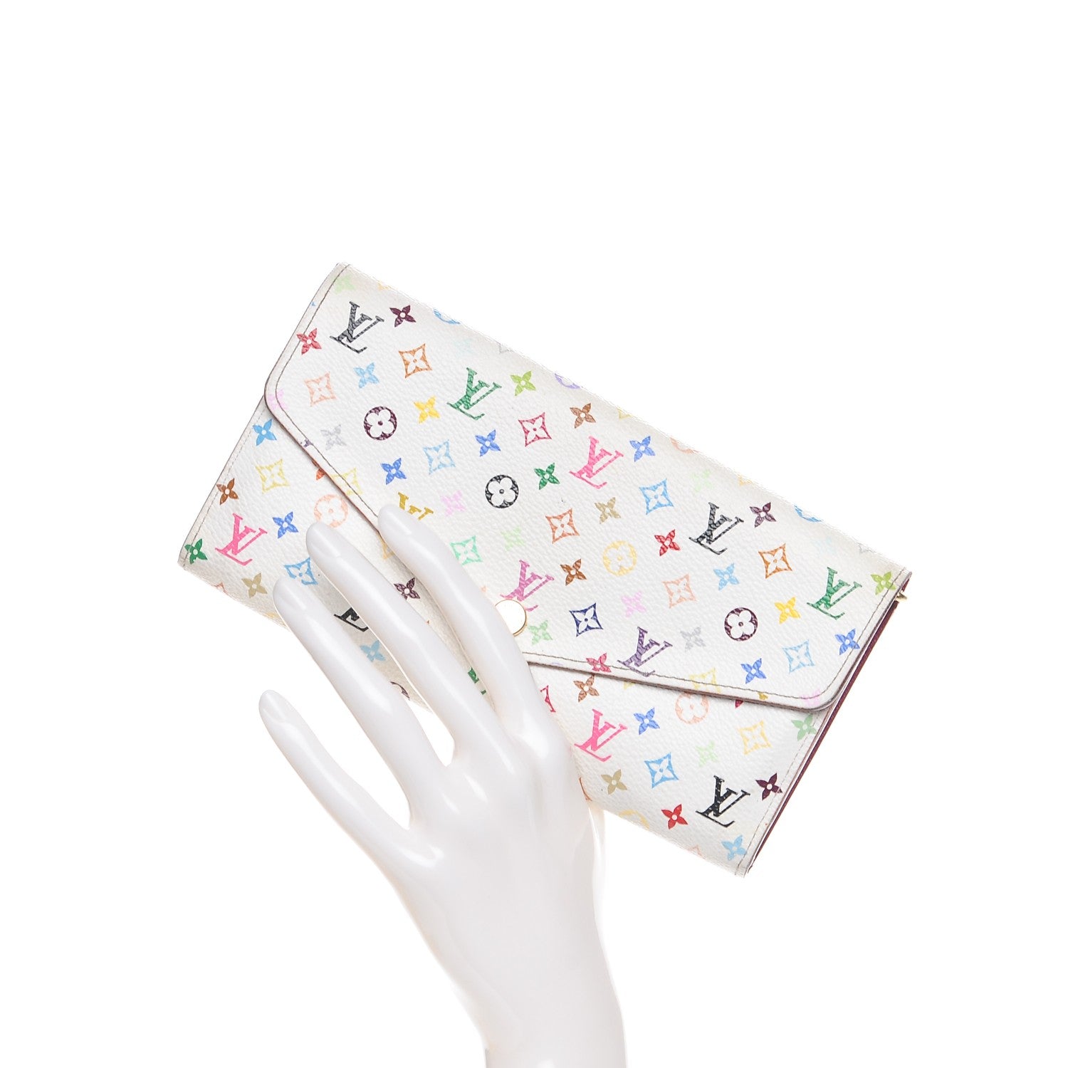 Louis Vuitton Monogram Multicolor Sarah Wallet NM White Eglantine 2 of 9
