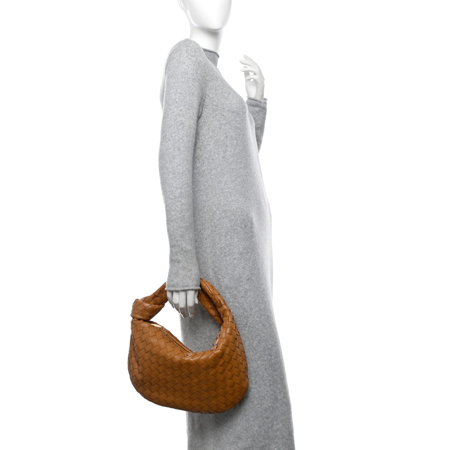 Nappa Intrecciato Teen Jodie Hobo Caramel