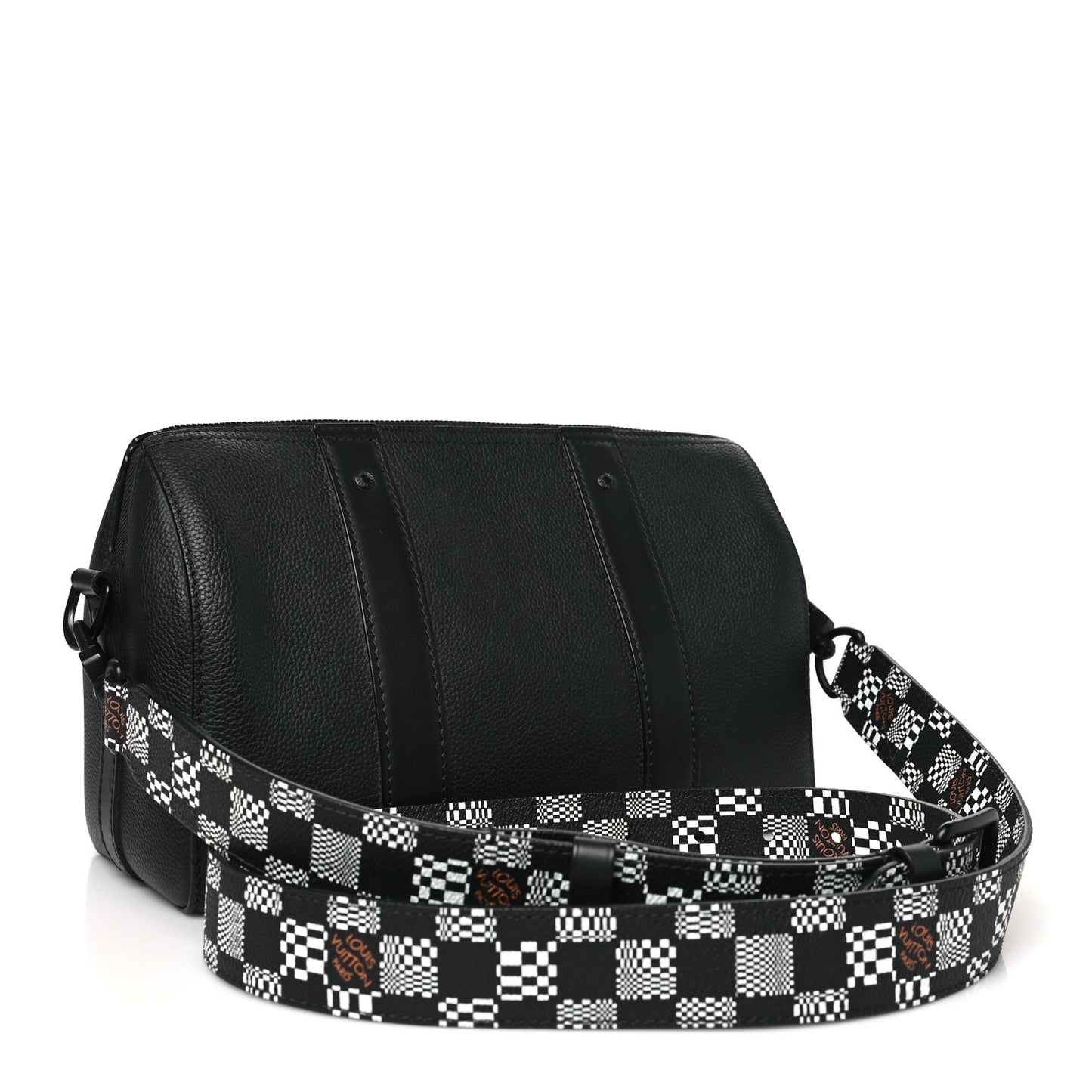 Calfskin Damier Distorted City Keepall Black