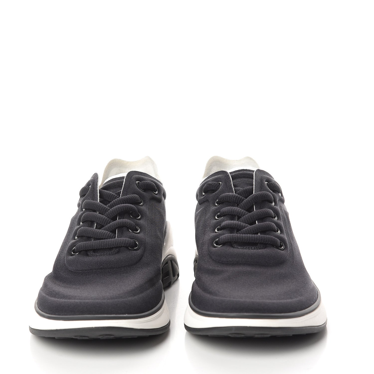 Chanel Calfskin Mesh Lycra Sneakers 35.5 Black 3 of 10