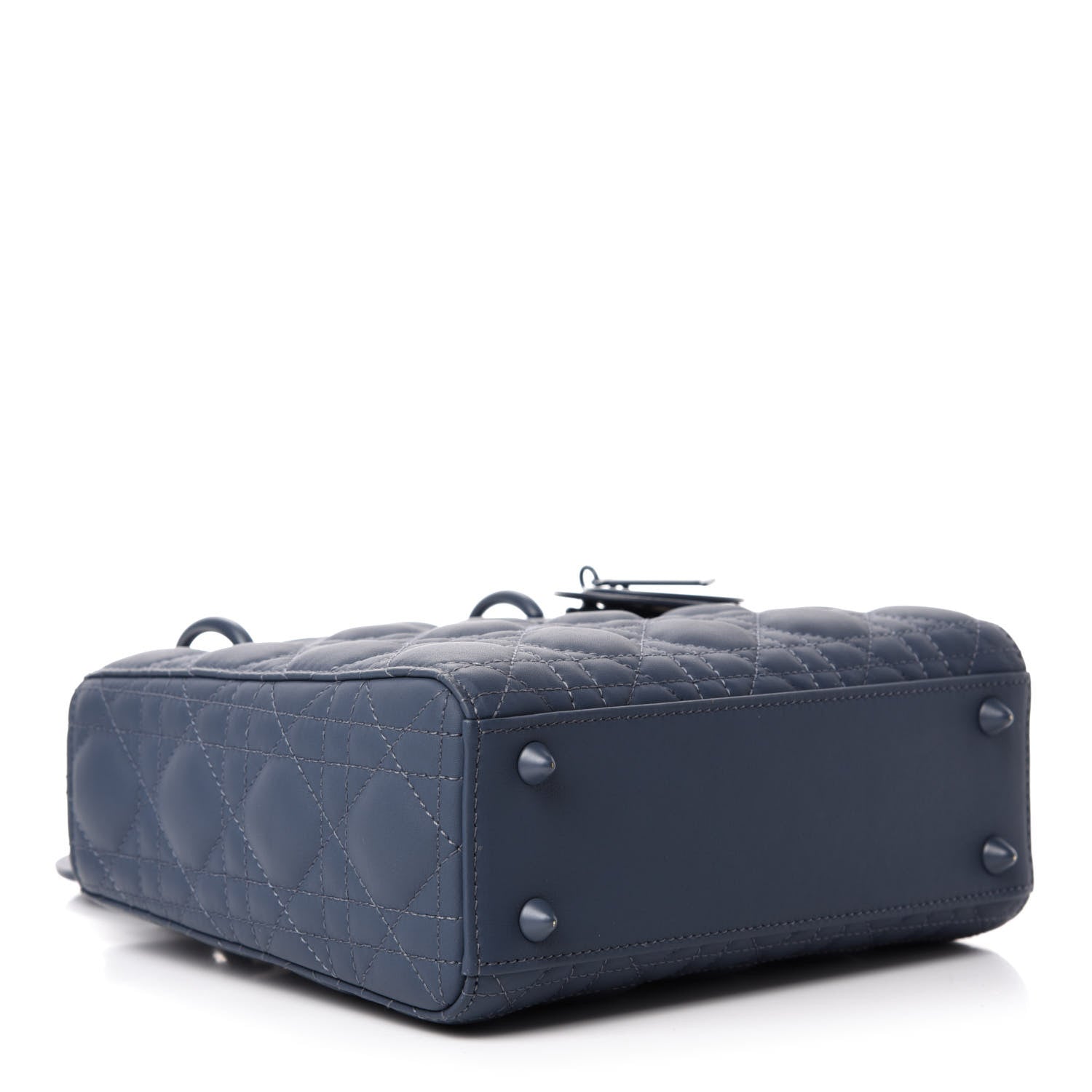 Christian Dior Ultra Matte Calfskin Cannage Small My ABCDior Lady Dior Dark Denim Blue 4 of 12