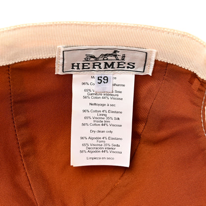 Hermes Cotton Davis H Primavera Cap 59 White Creme 8 of 8