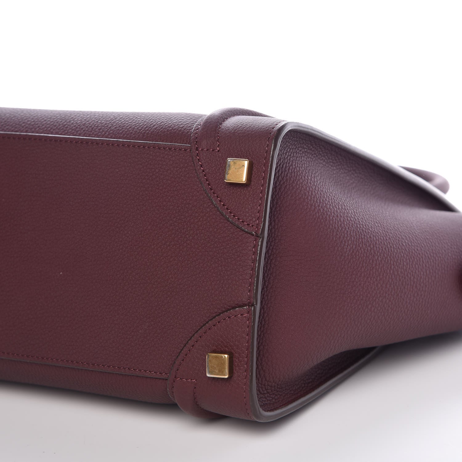 Celine Baby Drummed Calfskin Micro Luggage Burgundy 9 of 9