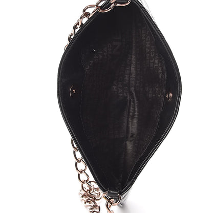 Chanel Patent Camellia Embossed Pochette Black 5 of 7