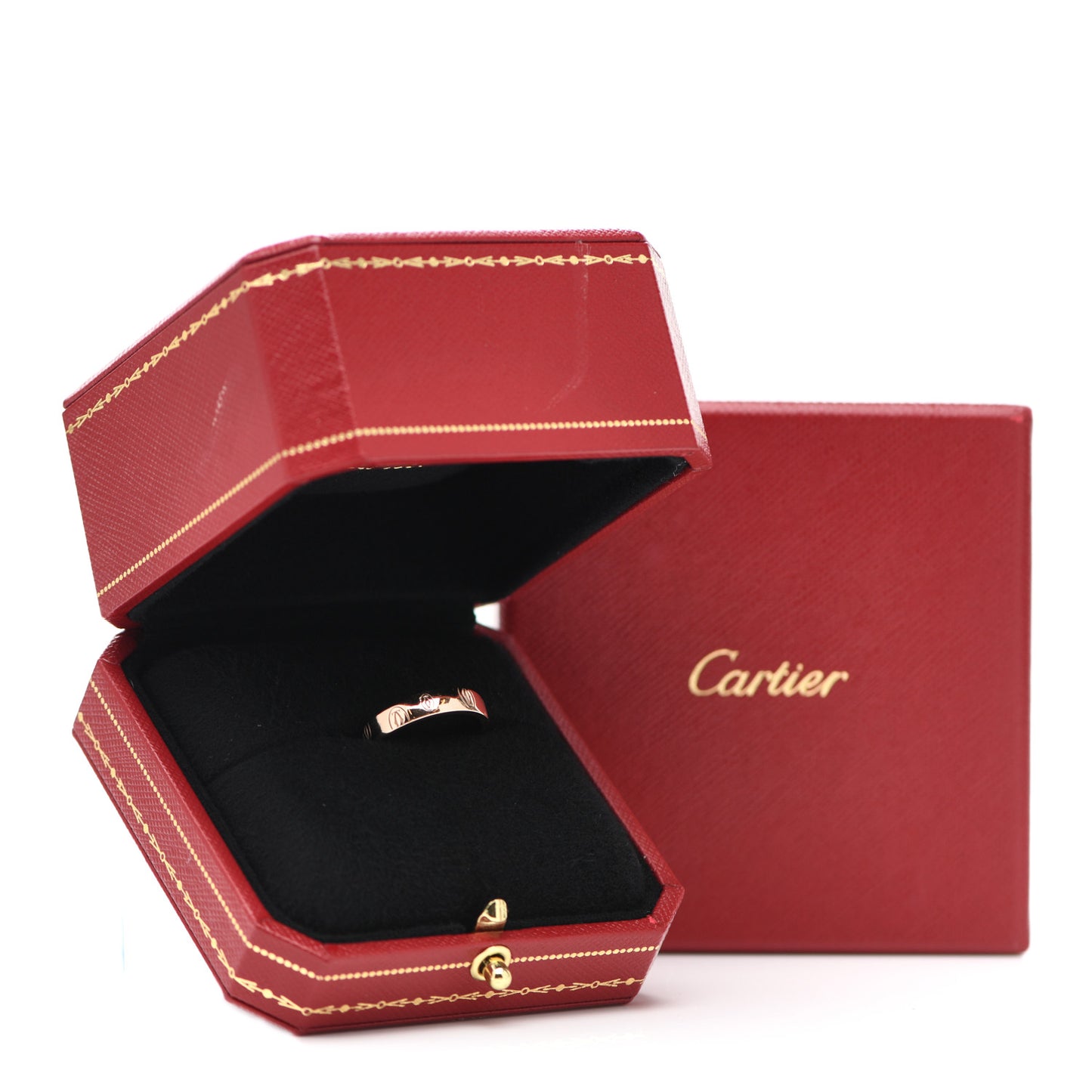 18K Pink Gold 4mm Happy Birthday Band Ring 53 6.5