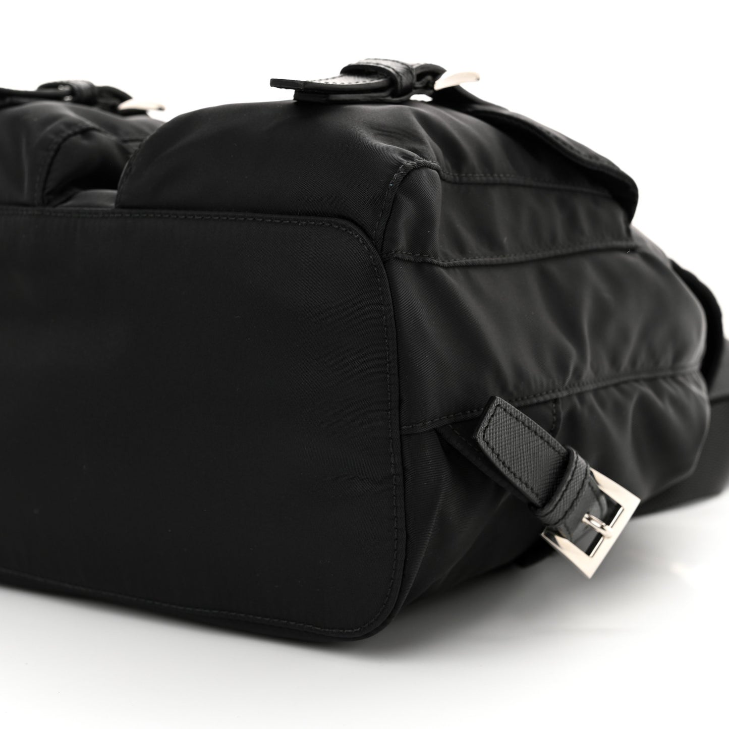 Tessuto Nylon Saffiano Small Backpack Black
