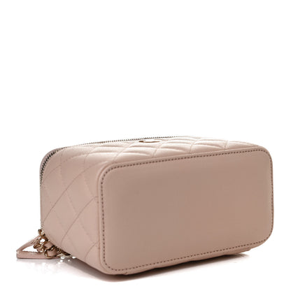 Chanel Caviar Quilted Small Vanity Case With Chain Light Beige 4 of 10