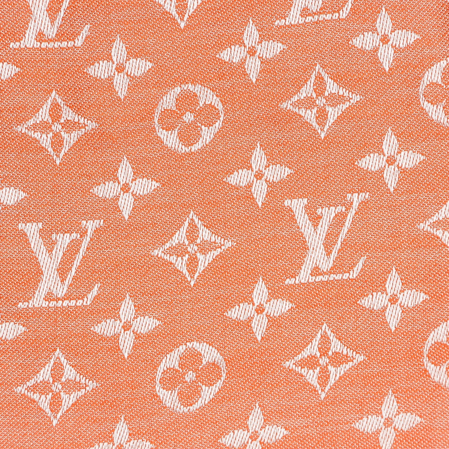 Silk Wool Monogram Denim Shawl Piment