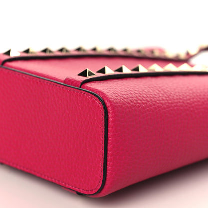 Valentino Garavani Pebbled Calfskin Rockstud North-South Crossbody Bag Rose Violet 8 of 8