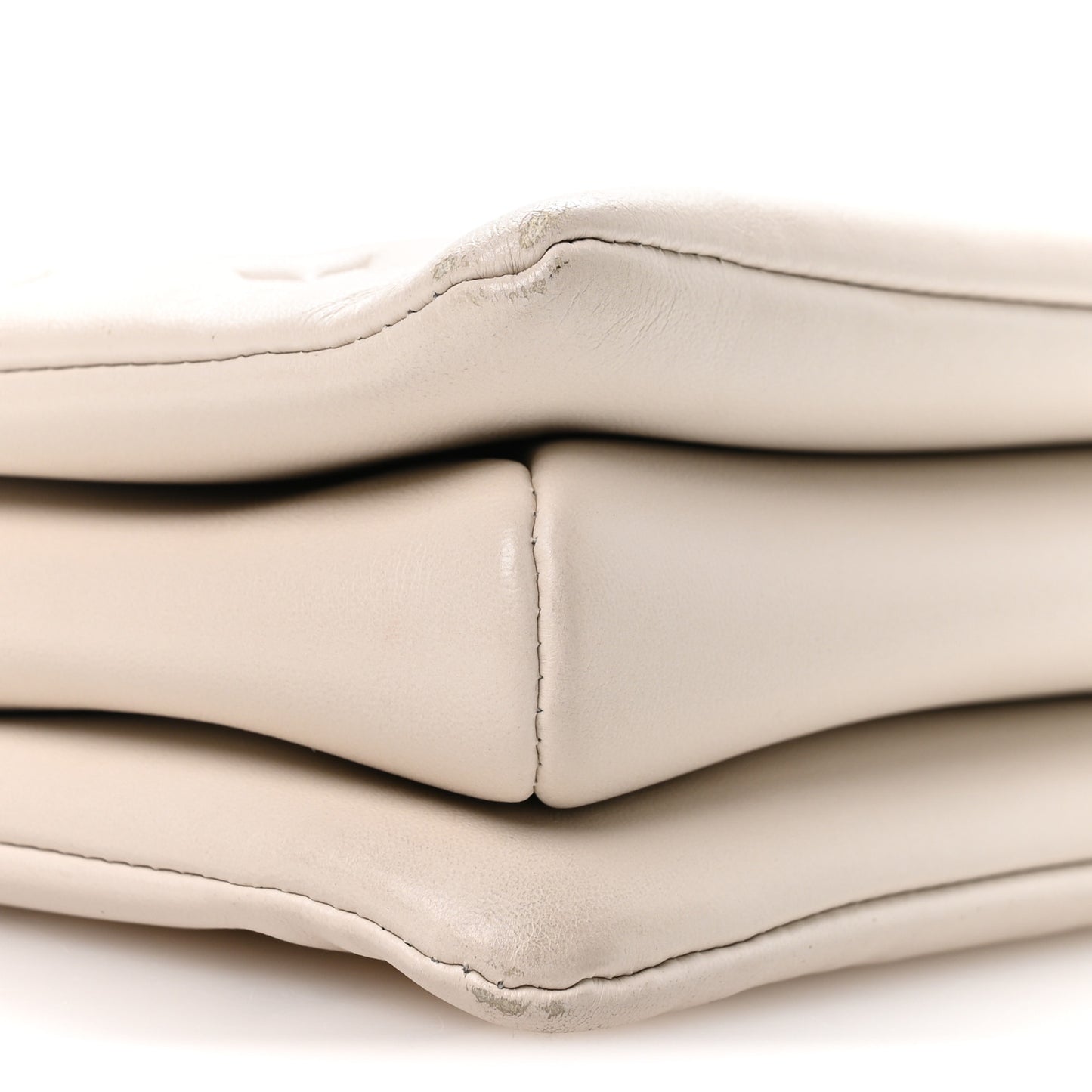 Lambskin Embossed Monogram Coussin PM Cream