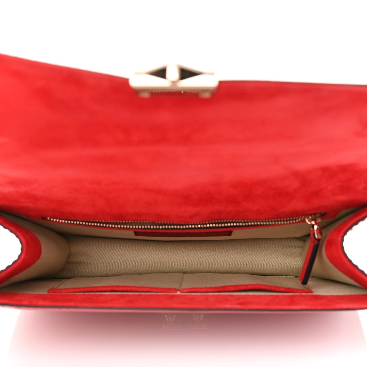 Patent Monochrome Medium Glam Lock Rockstud Flap Rosso Valentino