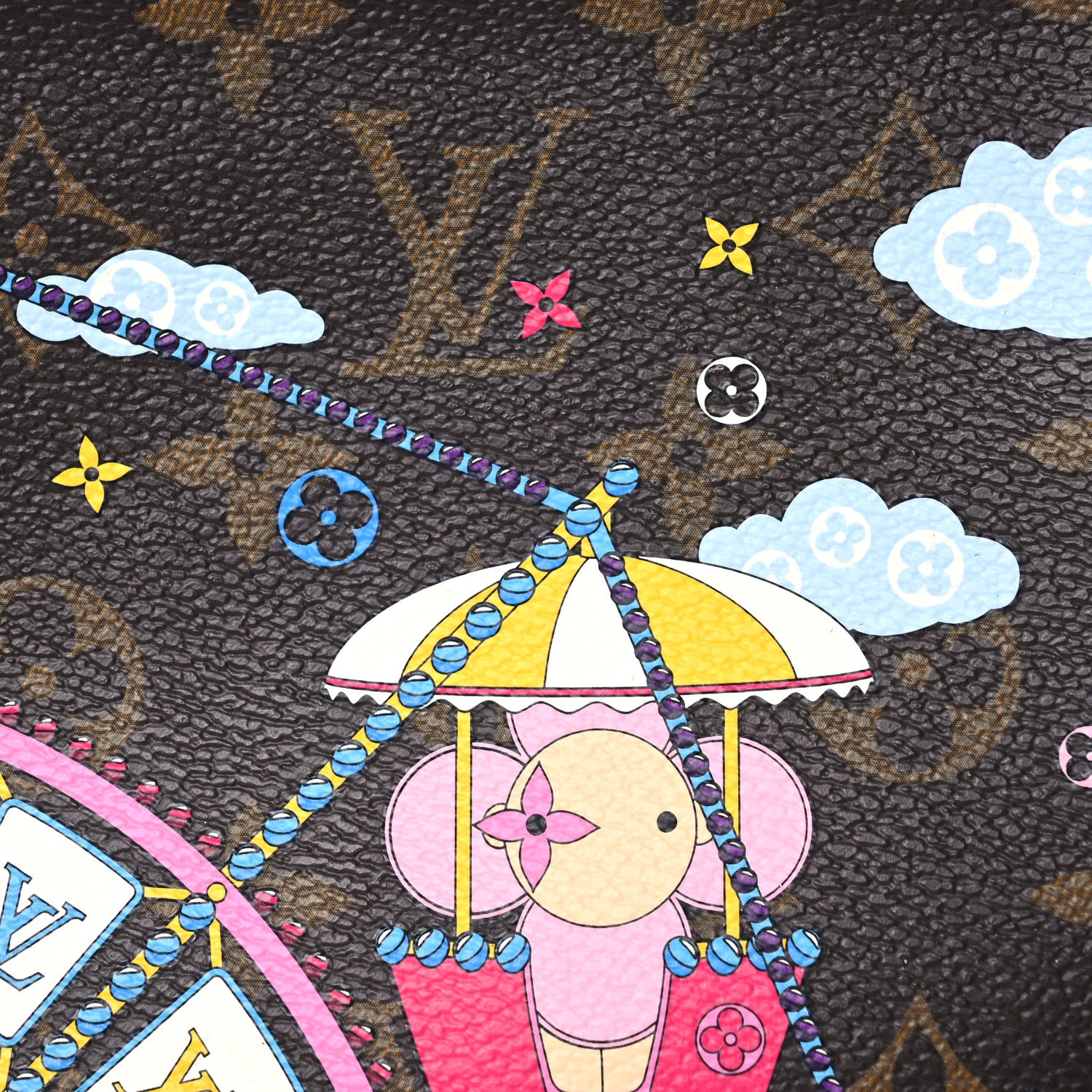 Louis Vuitton Monogram 2020 Christmas Animation Big Wheel Double Zip Pochette Rose Ballerine 8 of 16
