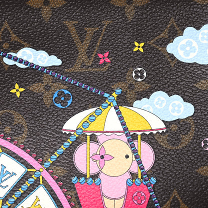 Louis Vuitton Monogram 2020 Christmas Animation Big Wheel Double Zip Pochette Rose Ballerine 8 of 16