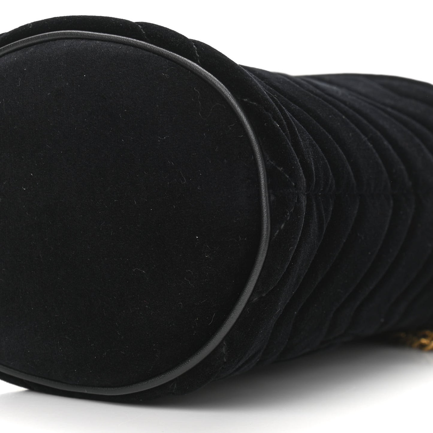 Velvet Matelasse Mini GG Marmont 2.0 Bucket Bag Black