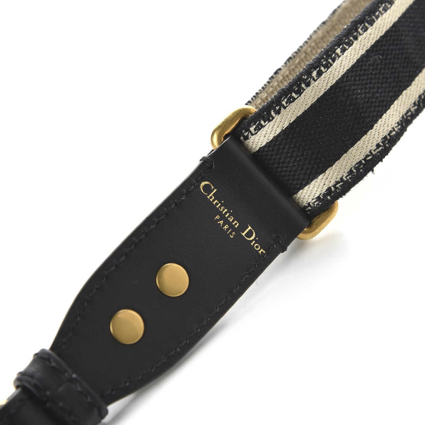 Canvas Embroidered Adjustable Shoulder Strap Black