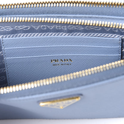 Prada Saffiano Lux Mini Double Zip Chain Crossbody Bag Mare 10 of 11