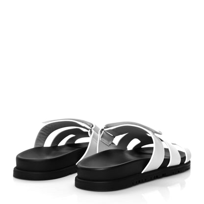 Hermes Calfskin Womens Chypre Sandals 38 White 4 of 8