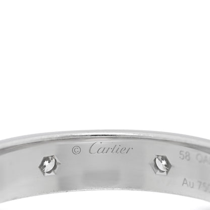 Cartier 18K White Gold 8 Diamond 4mm Wedding Band LOVE Ring 58 8.5 4 of 5