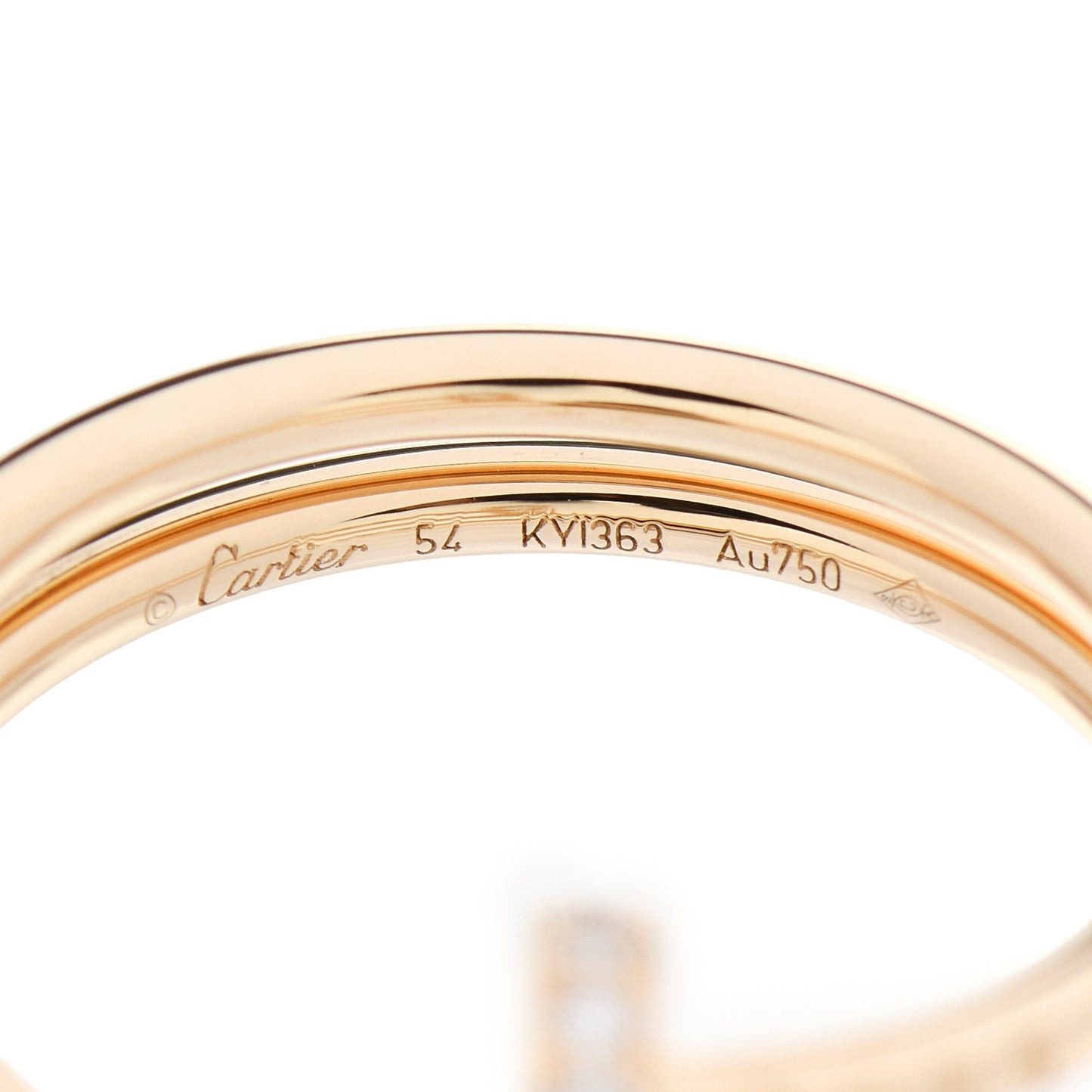 18K Yellow Gold Diamond Double Juste Un Clou Ring 54 6.75
