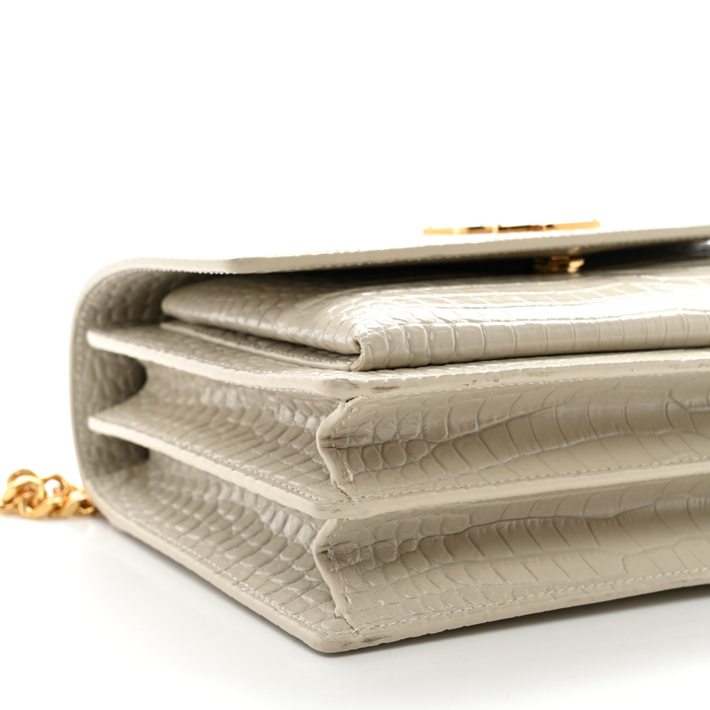 Calfskin Crocodile Embossed Medium Monogram Sunset Blanc Vintage