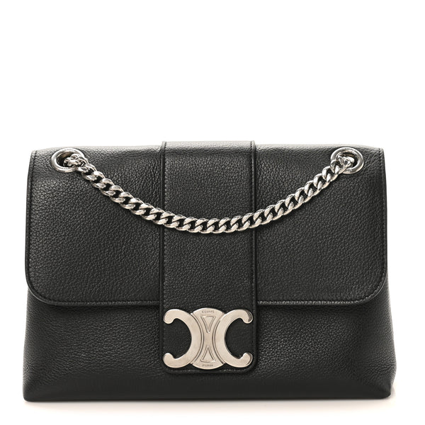 Celine Supple Calfskin Medium Victoire Bag Black 1816157