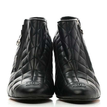 Chanel Calfskin Quilted Cap Toe Short Boots 39 Black 2 of 8