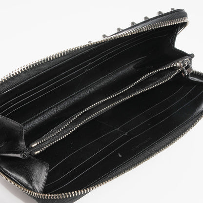 Prada Spazzolato Studded Zip Around Wallet Black 5 of 8