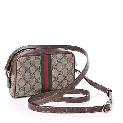Gucci GG Supreme Monogram Web Mini Ophidia Shoulder Bag Brown 3 of 10