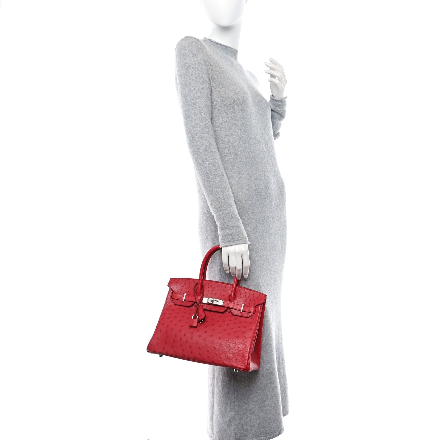 Ostrich Birkin 30 Rouge Vif