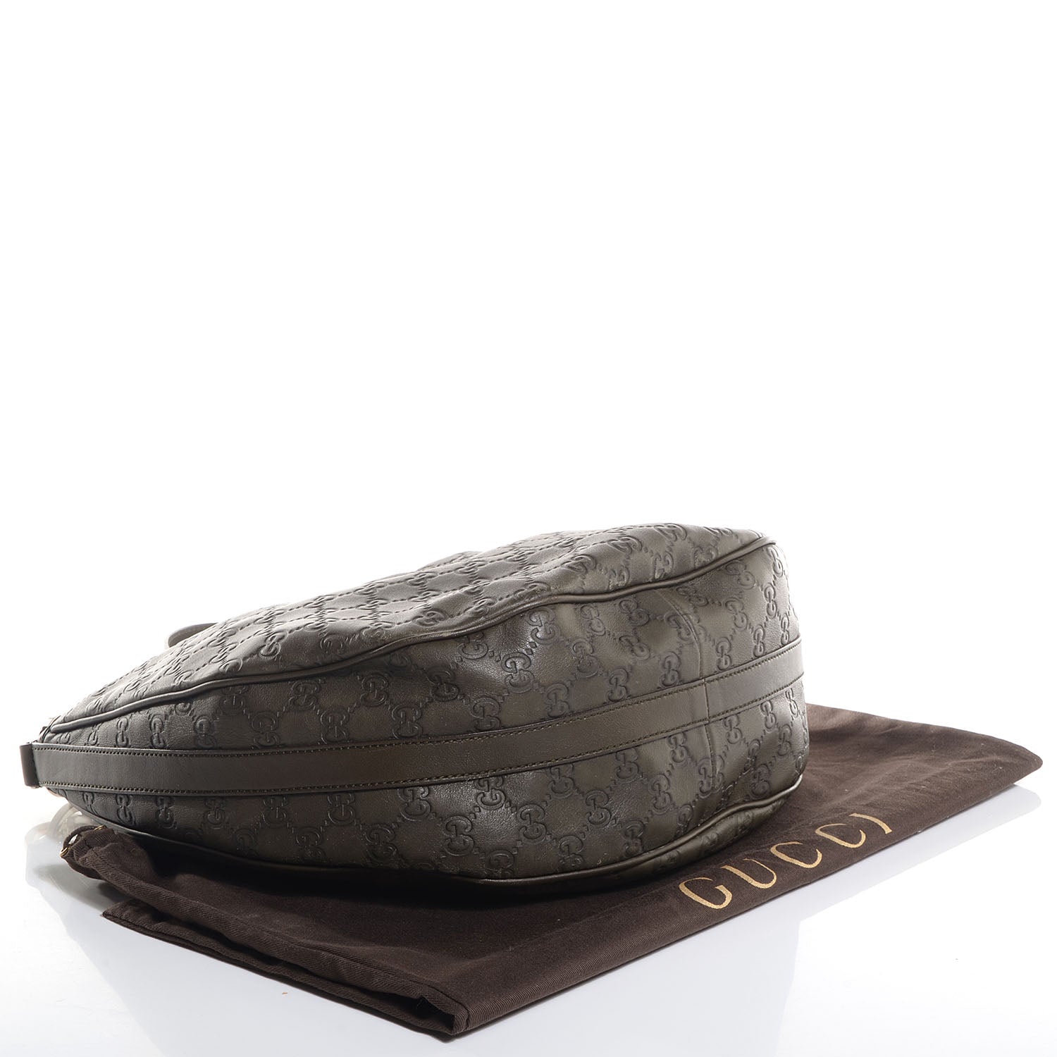 Gucci Guccissima Medium GG Twins Hobo Olive Green 4 of 7